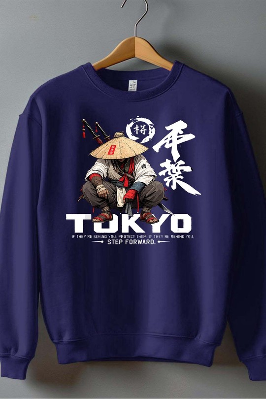 Tokyo Oni Warrior - Sweat Col Rond Garçon-MARINE