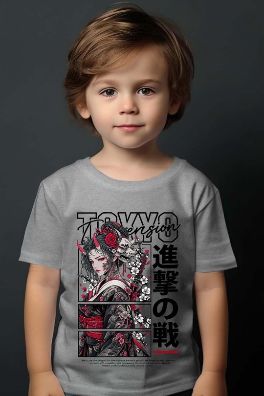 Japanese Crane - Tshirt Garçon-GRIS