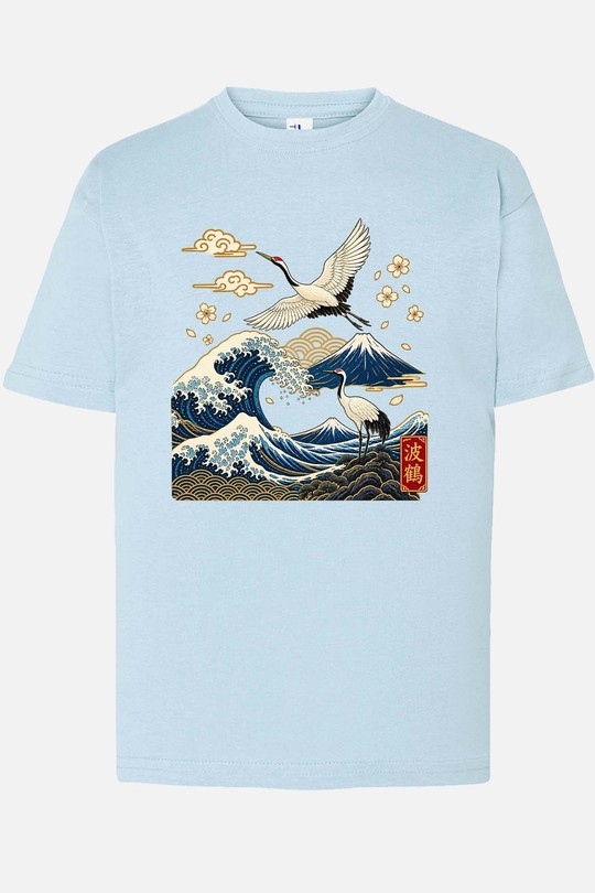 Japanese Mountain Wave - Tshirt Garçon-BLEU CIEL