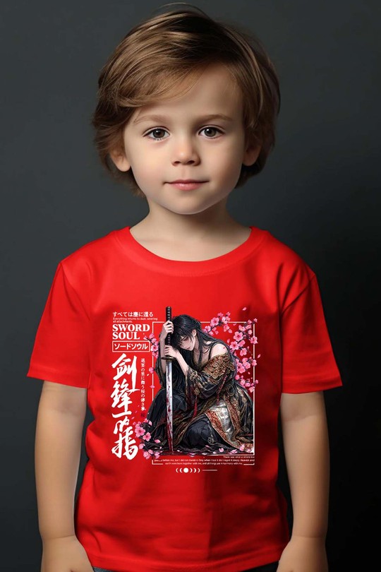 Samurai Sword Warrior - Tshirt Garçon-ROUGE