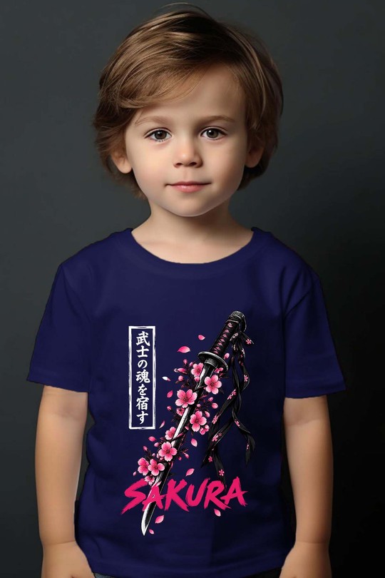 Sword Soul Samurai - Tshirt Garçon-MARINE