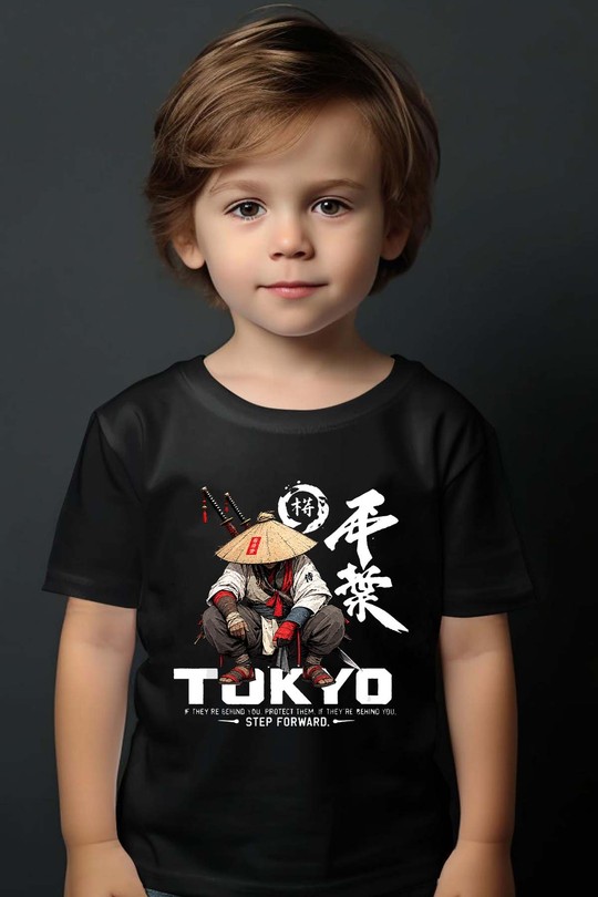 Tokyo Oni Warrior - Tshirt Garçon-NOIR