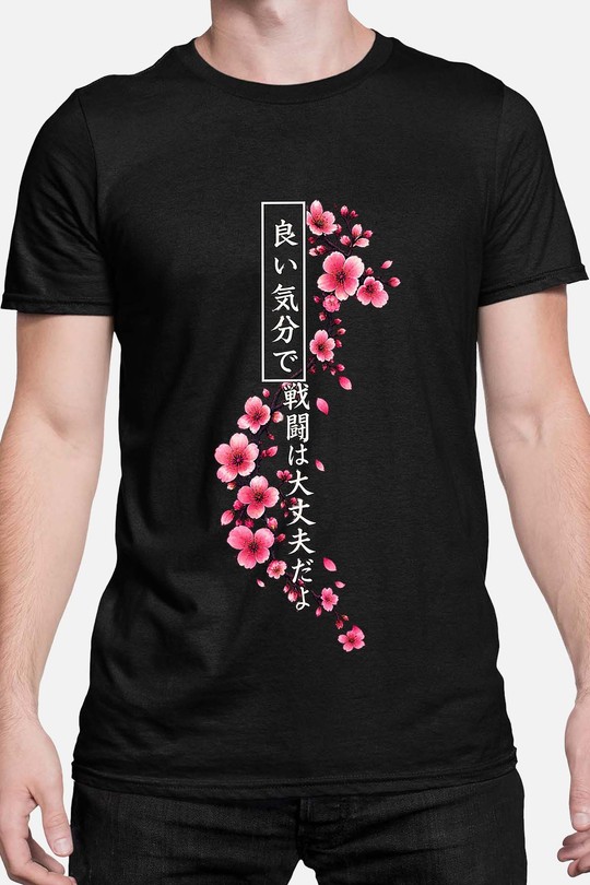 Cherry Blossom Hannya Warrior - Tshirt Homme-NOIR