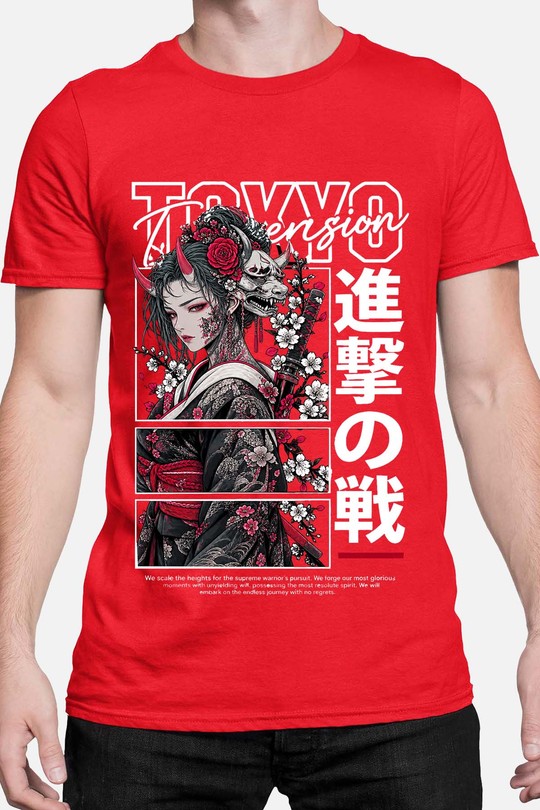 Japanese Crane - Tshirt Homme-ROUGE