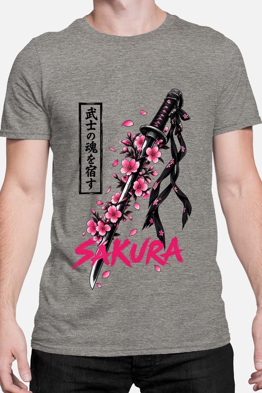 Sword Soul Samurai - Tshirt Homme-GRIS