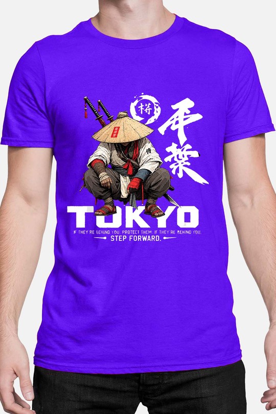 Tokyo Oni Warrior - Tshirt Homme-BLEU ROI