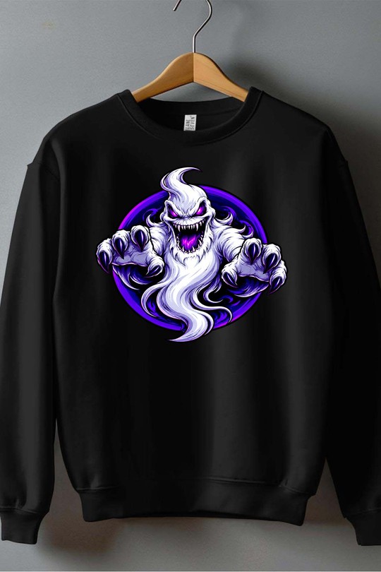 ghost halloween - Sweat Col Rond Homme-NOIR