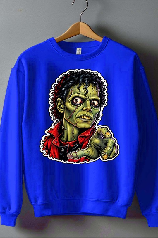 michel jackson halloween - Sweat Col Rond Homme-BLEU ROI