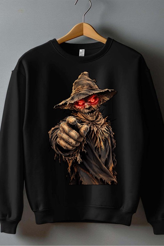 Scarecrow halloween - Sweat Col Rond Homme-NOIR
