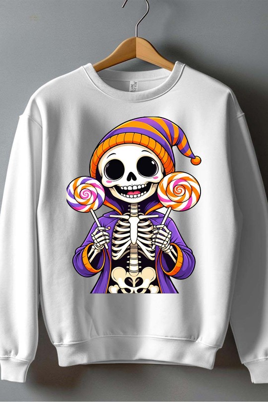 sweet halloween - Sweat Col Rond Homme-BLANC