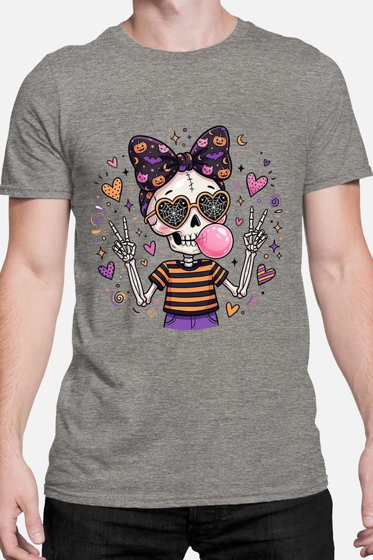 chwing skull halloween - Tshirt Homme-GRIS