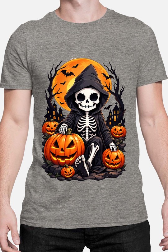 skull grave haloween - Tshirt Homme-GRIS