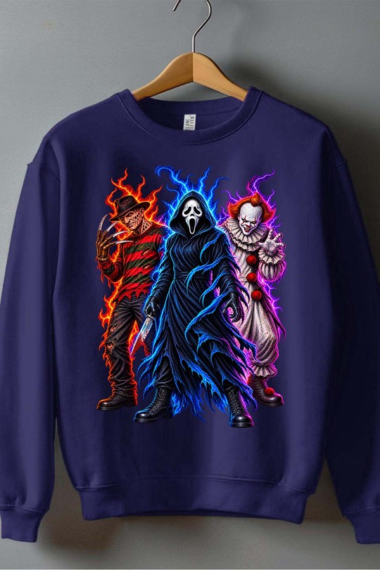 fearless halloween - Sweat Col Rond Homme-MARINE