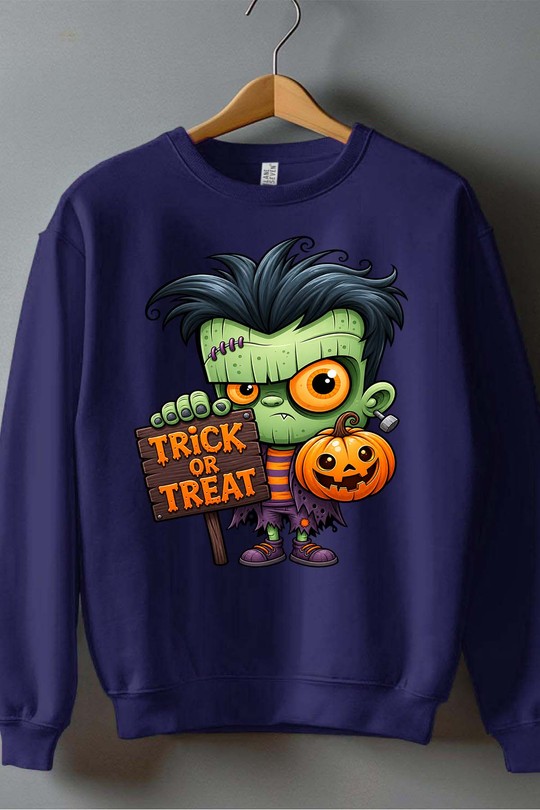frankly halloween - Sweat Col Rond Homme-MARINE