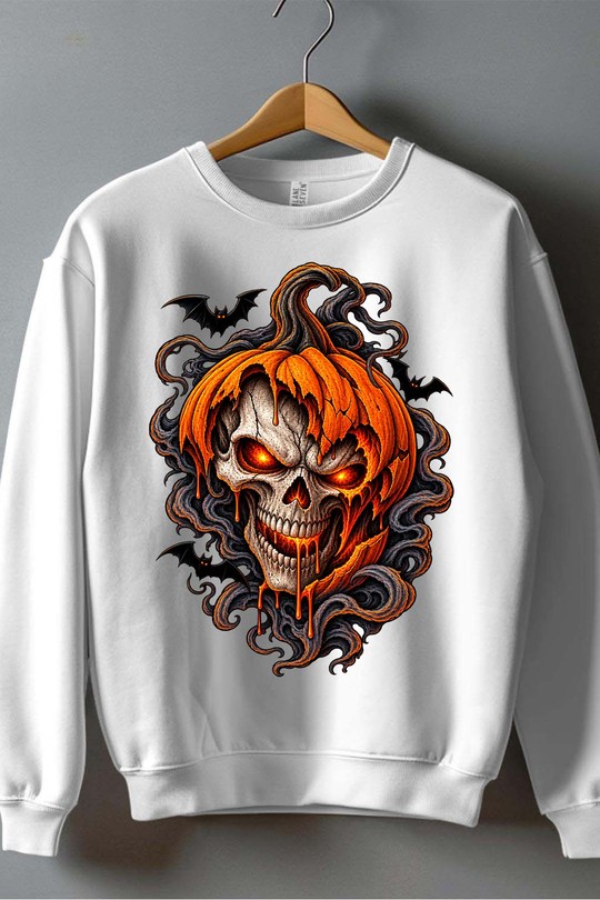 skull rage halloween - Sweat Col Rond Homme-BLANC