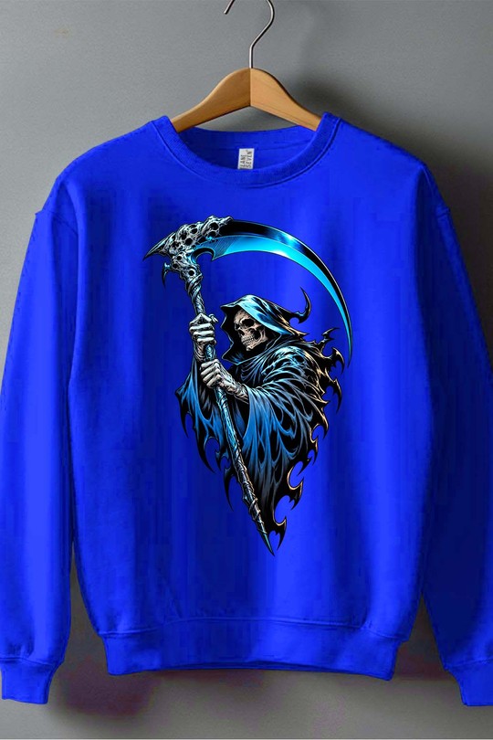 the death halloween - Sweat Col Rond Homme-BLEU ROI