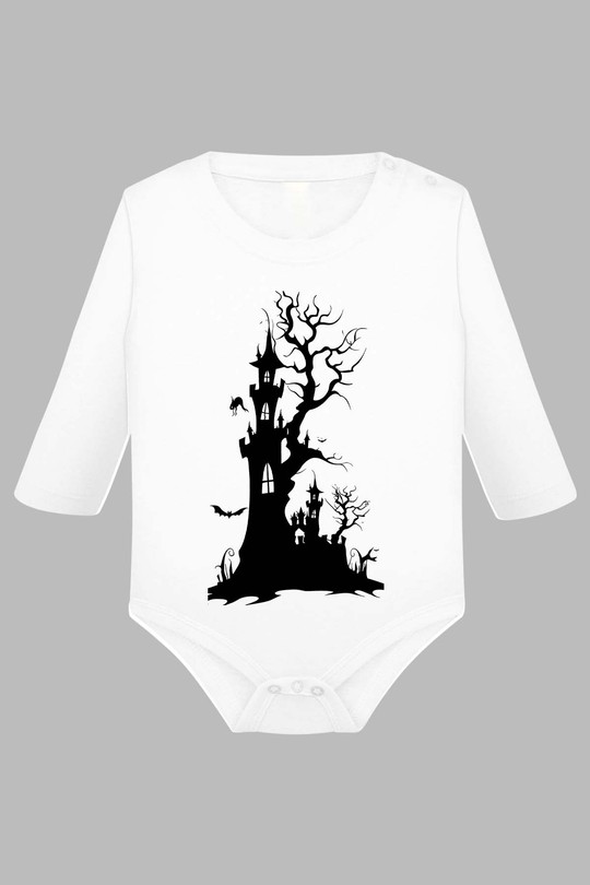 halloween tree - Body Manche longue bébé-BLANC