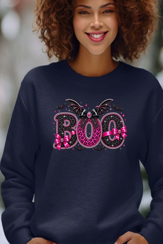 glitter halloween - Sweat Col Rond Femme-MARINE