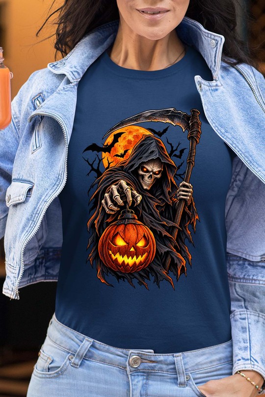 skull light halloween - Tshirt Femme-MARINE