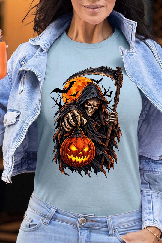 skull light halloween - Tshirt Femme - FC-BLEU CIEL