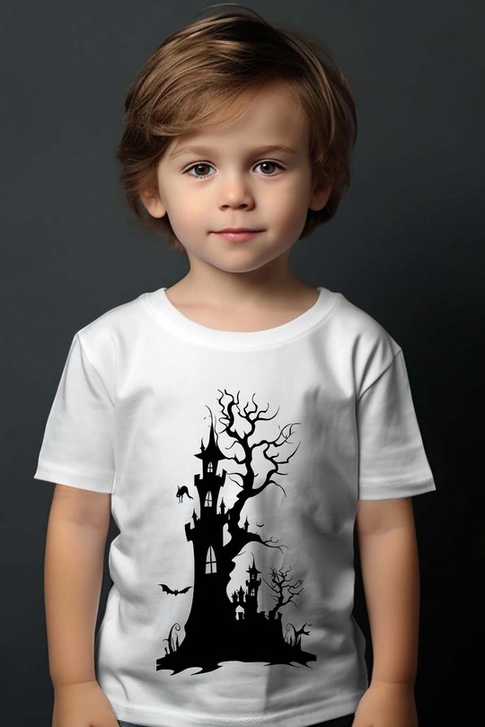 halloween tree - Tshirt Garçon-BLANC