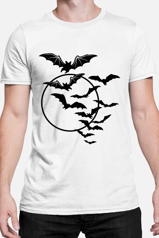 bat moon halloween - Tshirt Homme-BLANC