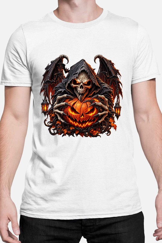 skull fire halloween - Tshirt Homme-BLANC