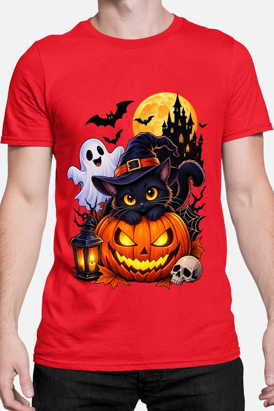 spoky cat halloween - Tshirt Homme-ROUGE