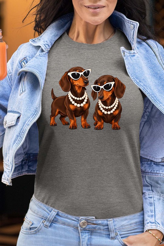 doge twins fashions - Tshirt Femme-GRIS