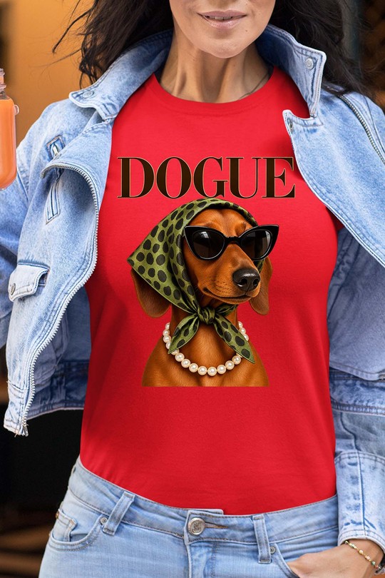 dogue fashuin glasses - Tshirt Femme-ROUGE