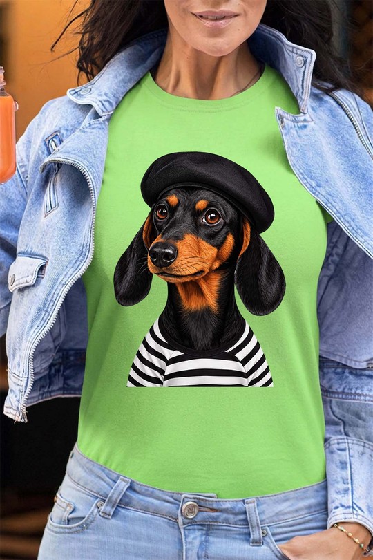 dog black fashion - Tshirt Femme - FC-VERT CLAIR