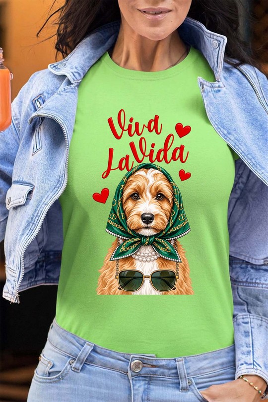 dog viva la vida fashion - Tshirt Femme - FC-VERT CLAIR