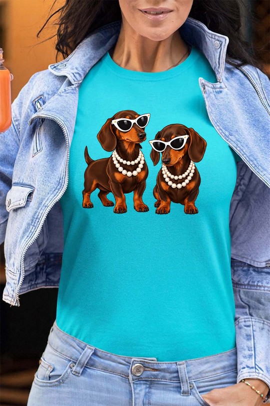 doge twins fashions - Tshirt Femme - FC-TURQUOISE