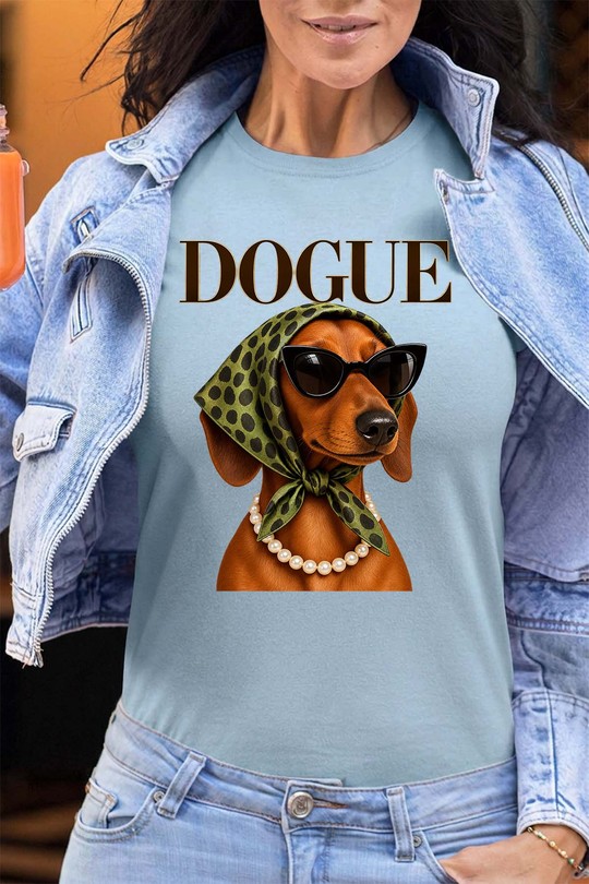 dogue fashuin glasses - Tshirt Femme - FC-BLEU CIEL