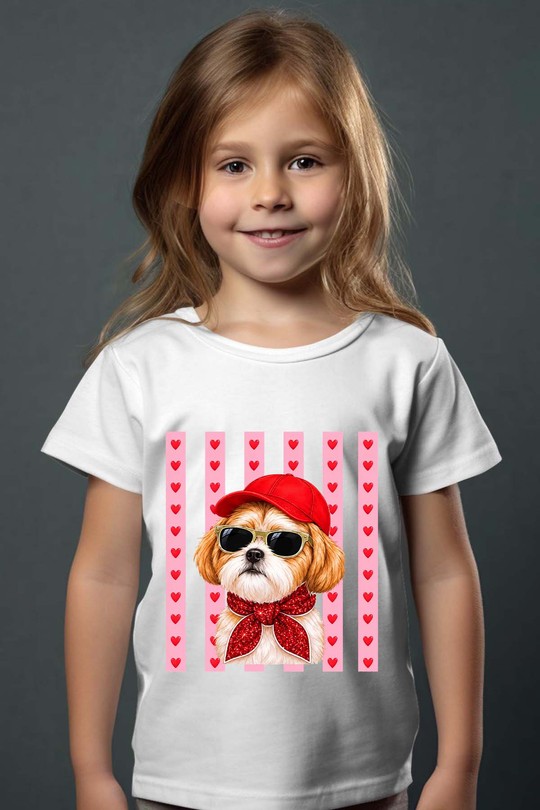 dog cap glass fashion - Tshirt Fille-BLANC