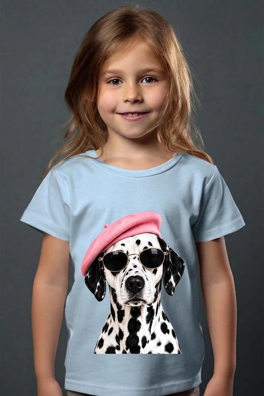 dog beri fashion - Tshirt Fille - FC-BLEU CIEL