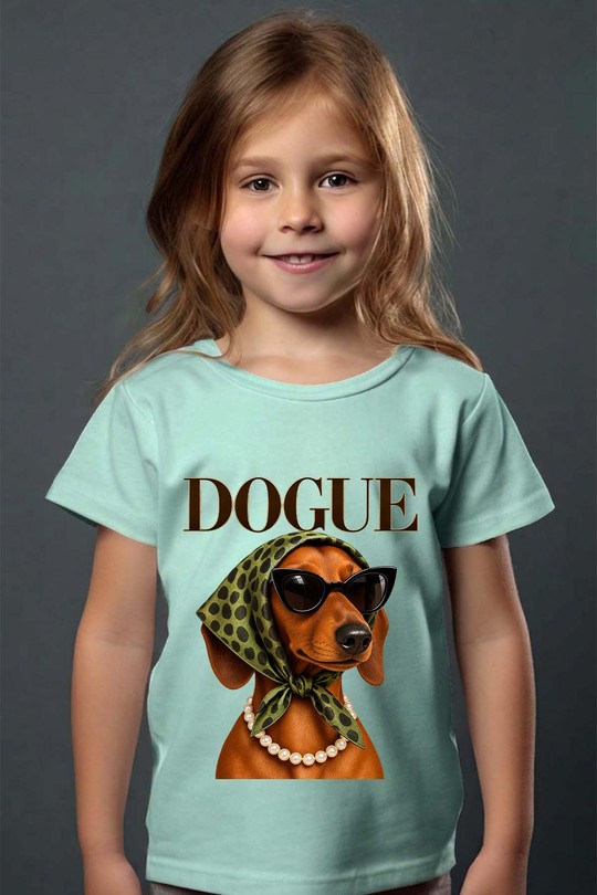 dogue fashuin glasses - Tshirt Fille - FC-VERT D'EAU