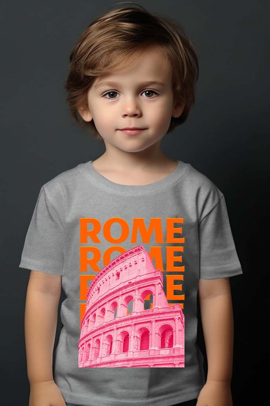 0002 vintage ROME - Tshirt Garçon-GRIS
