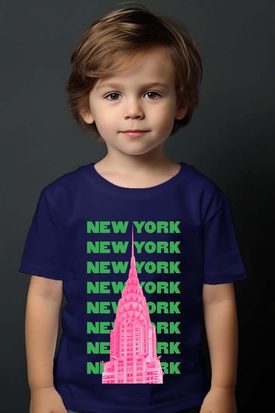 01 vintage newyork - Tshirt Garçon-MARINE