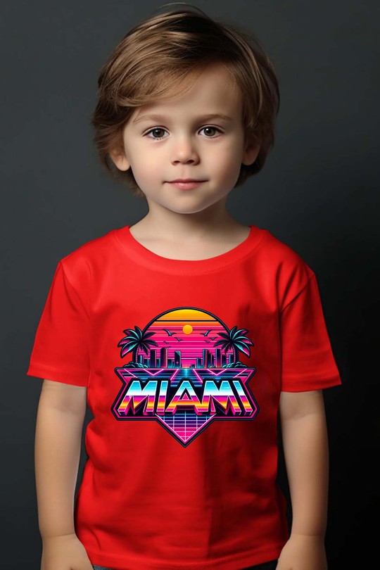 05 v miami - Tshirt Garçon-ROUGE