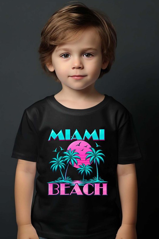 06 Miami 70s - Tshirt Garçon-NOIR
