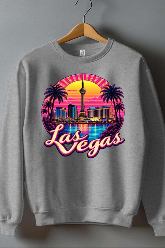 03 las vegas - Sweat Col Rond Homme-GRIS