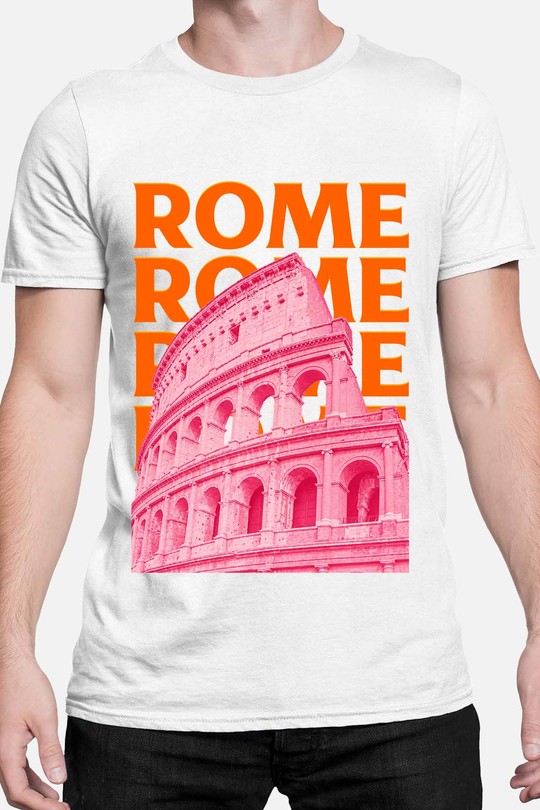 0002 vintage ROME - Tshirt Homme-BLANC