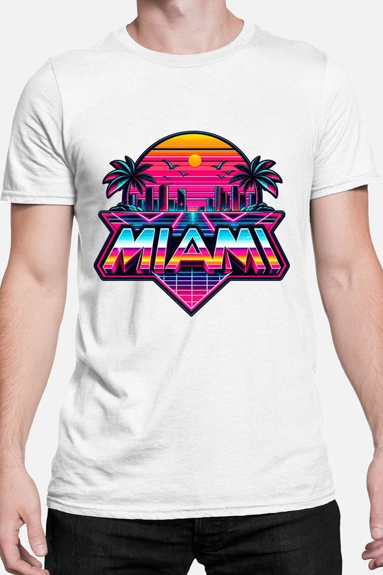 05 v miami - Tshirt Homme-BLANC