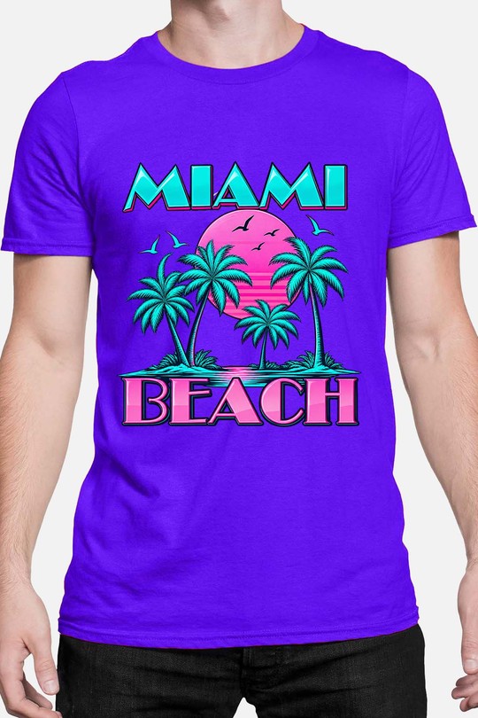 06 Miami 70s - Tshirt Homme-BLEU ROI