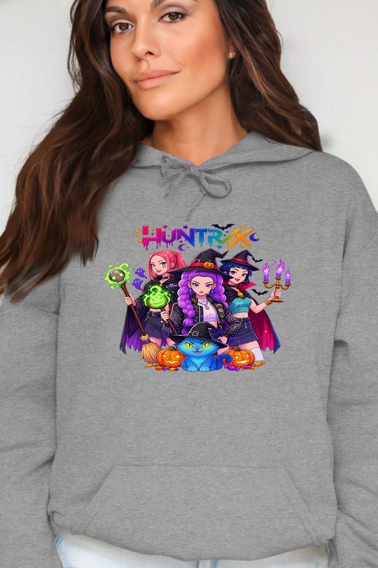 huntrix halloween - Sweat Capuche Femme-GRIS