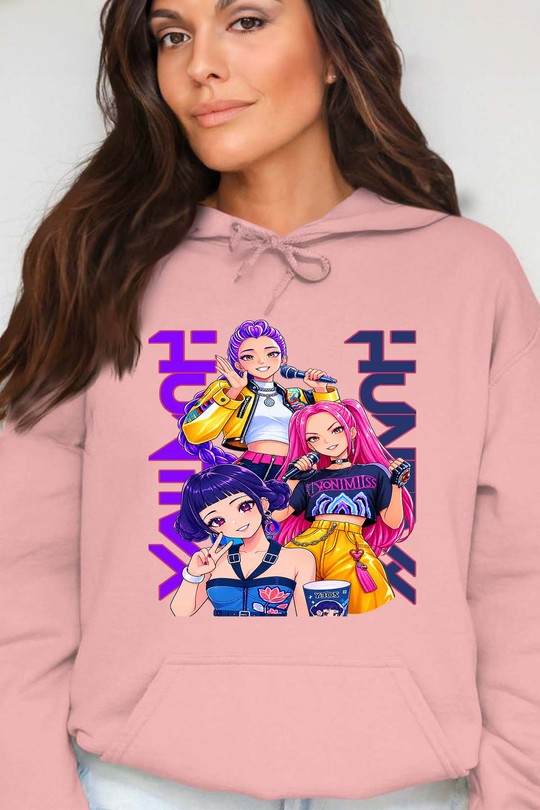huntrix mira rumi - Sweat Capuche Femme-ROSE