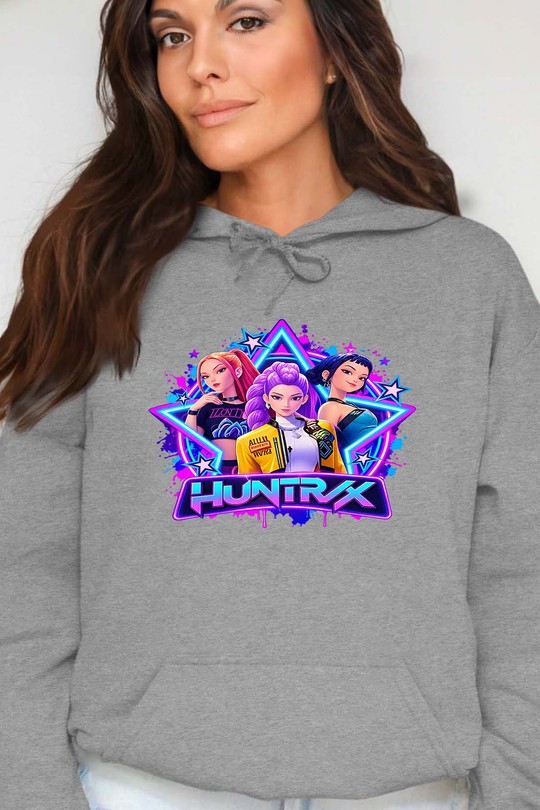 k-pop huntrix - Sweat Capuche Femme-GRIS