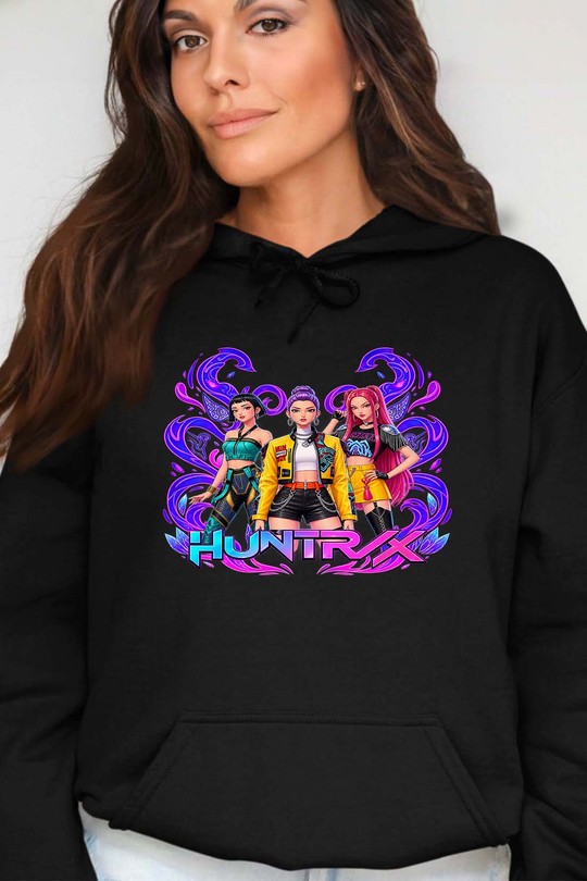 rumi zoey huntrix 2 - Sweat Capuche Femme-NOIR