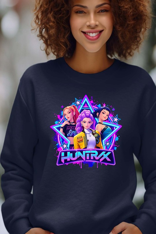 k-pop huntrix - Sweat Col Rond Femme-MARINE